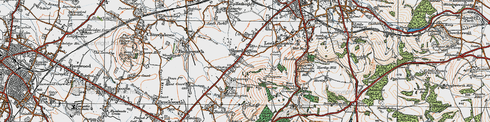 Old map of Shurdington in 1919