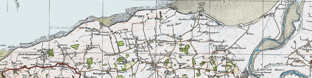Old map of Shurton in 1919
