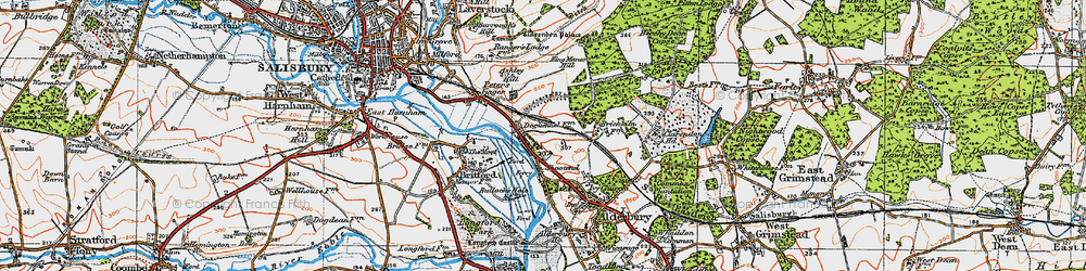 Old map of Shute End in 1919