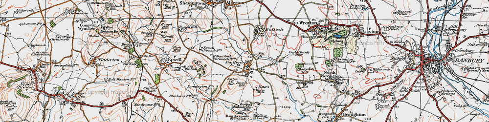 Old map of Shutford in 1919