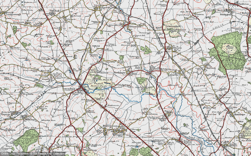 Old Map of Shutlanger, 1919 in 1919