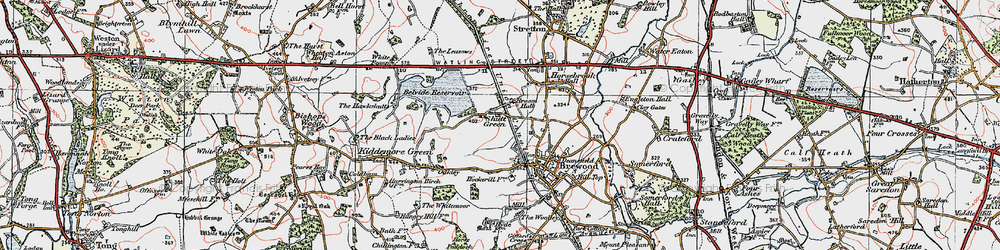 Old map of Shutt Green in 1921