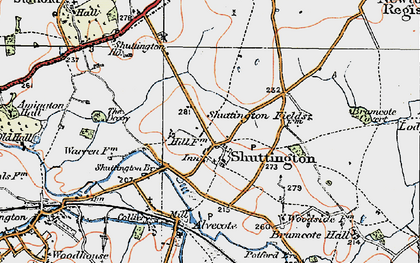 Old map of Shuttington in 1921