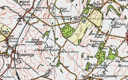 Old map of Shuttlesfield in 1920