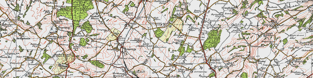 Old map of Shuttlesfield in 1920