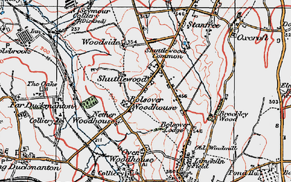 Old map of Shuttlewood in 1923