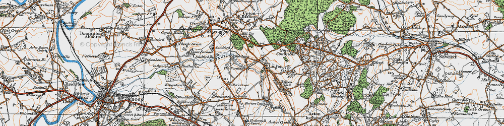 Old map of Shutton in 1919