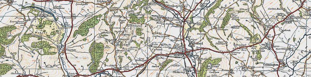 Old map of Sibdon Carwood in 1920