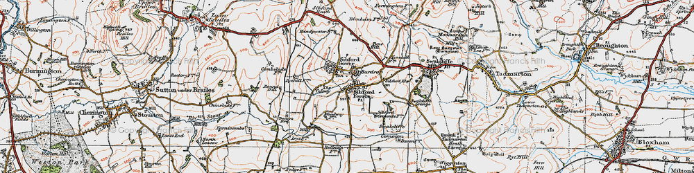 Old map of Sibford Ferris in 1919