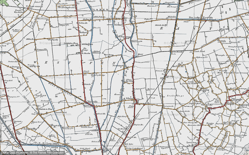 Old Map of Sibsey Fen Side, 1922 in 1922