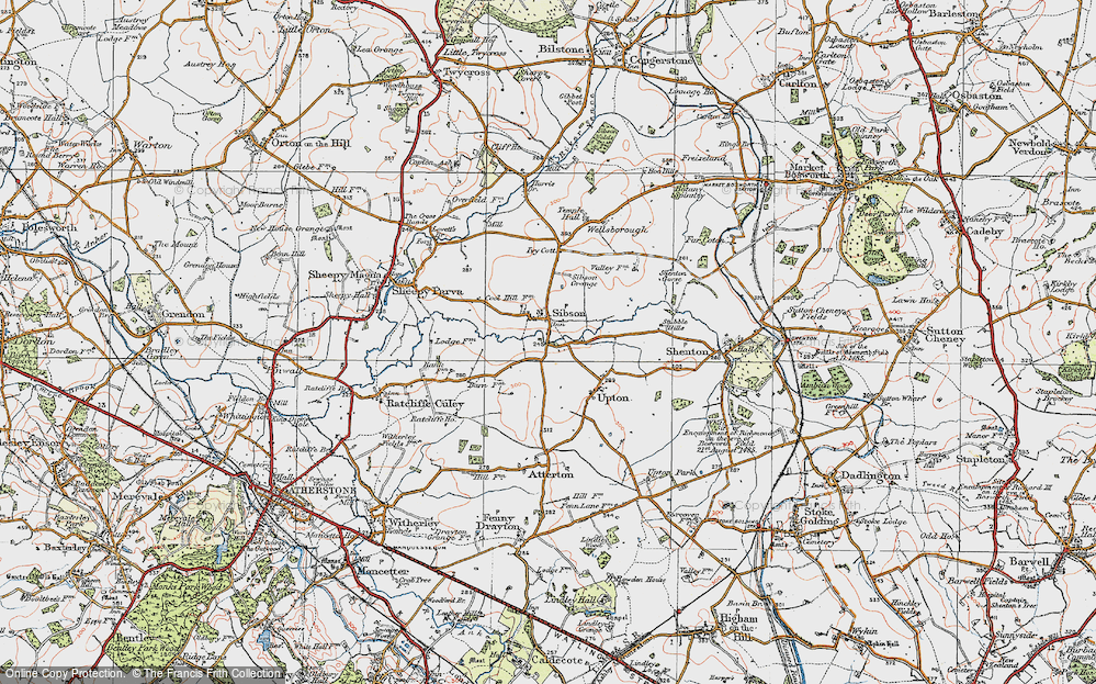 Old Map of Sibson, 1921 in 1921