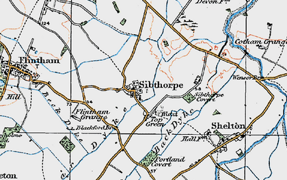 Old map of Sibthorpe in 1921