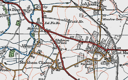 Old map of Sibthorpe in 1923