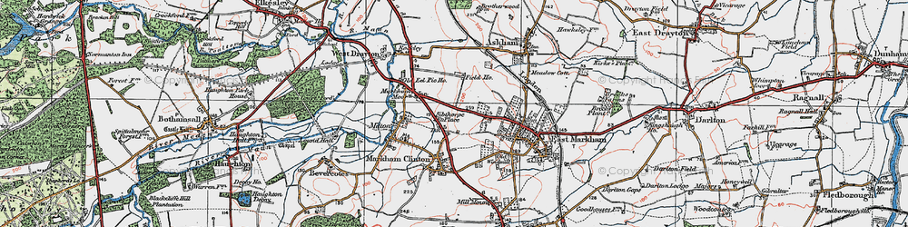 Old map of Sibthorpe in 1923