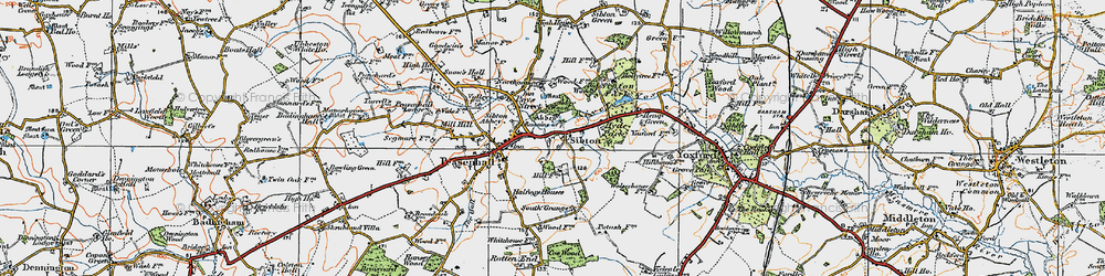 Old map of Sibton in 1921