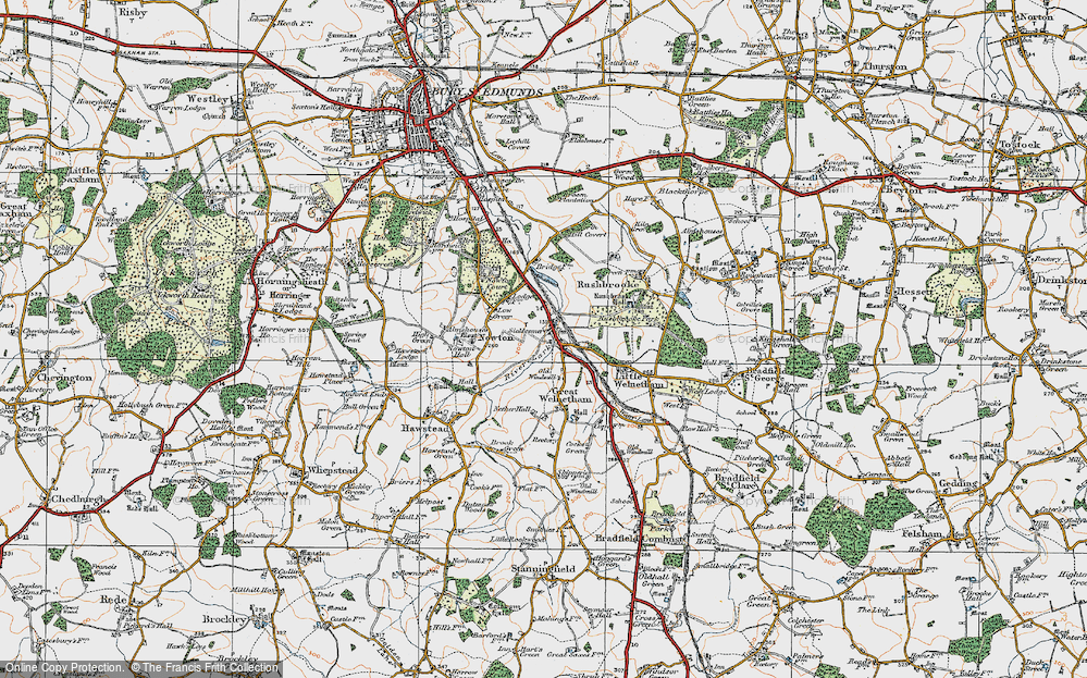 Old Map of Sicklesmere, 1921 in 1921