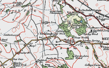 Old map of Sicklinghall in 1925