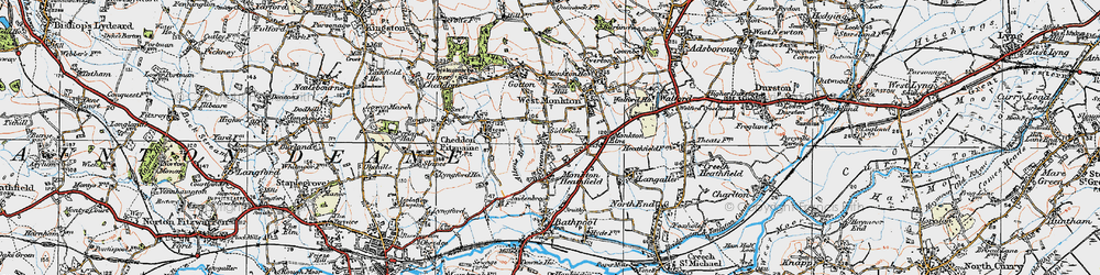 Old map of Sidbrook in 1919