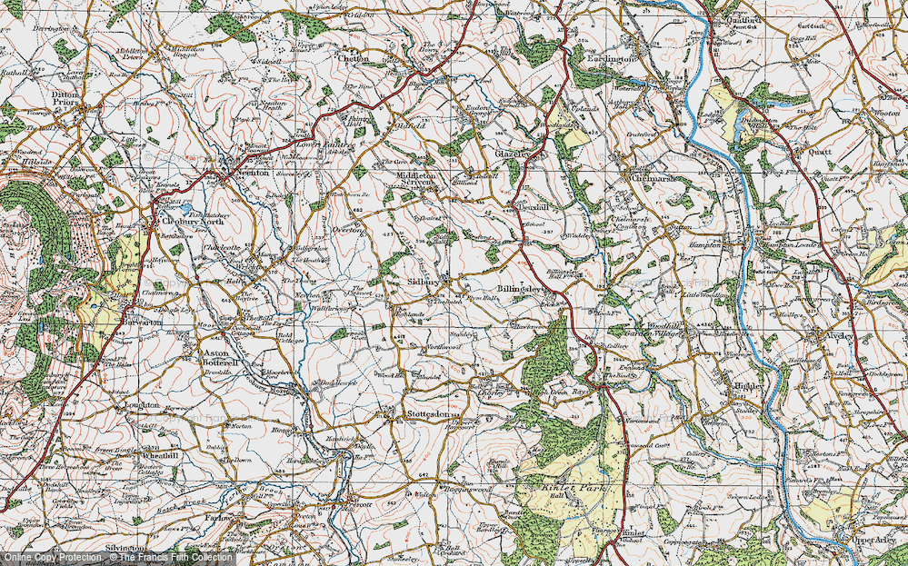 Old Map of Sidbury, 1921 in 1921