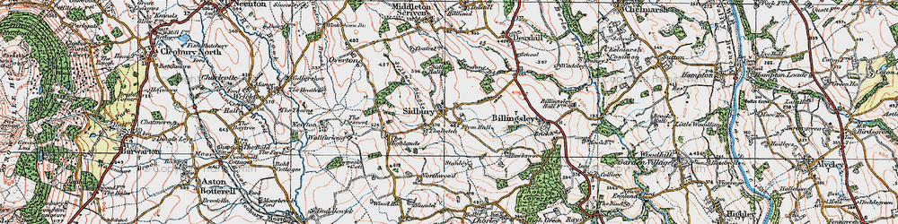 Old map of Sidbury in 1921