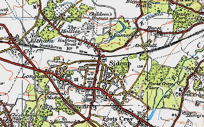 Old map of Sidcup in 1920