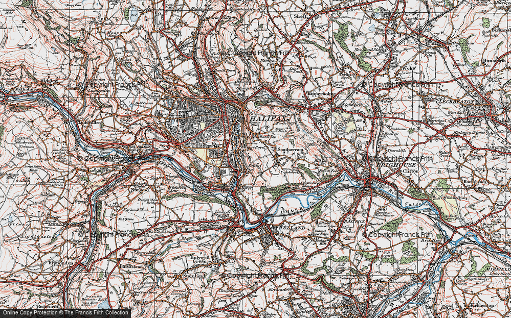 Old Map of Siddal, 1925 in 1925