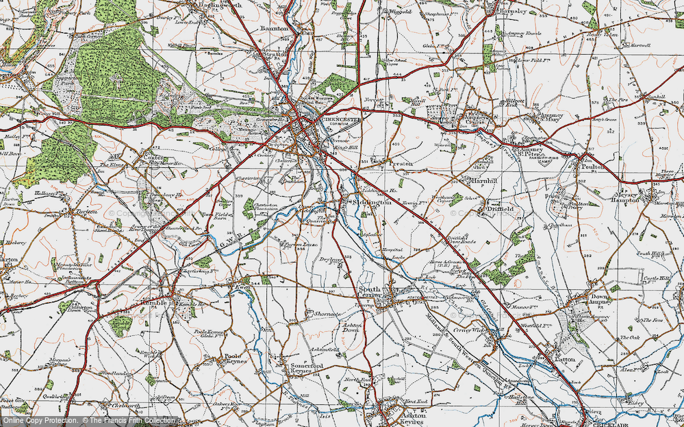 Old Map of Siddington, 1919 in 1919