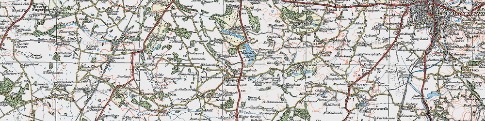 Old map of Capesthorne Hall in 1923