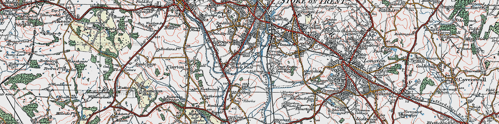 Old map of Sideway in 1921