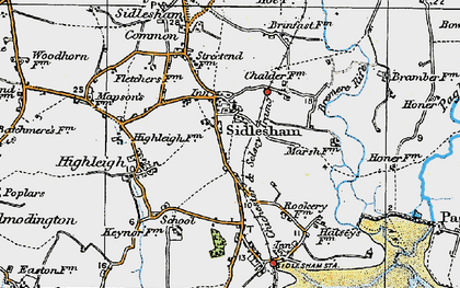 Old map of Sidlesham in 1919