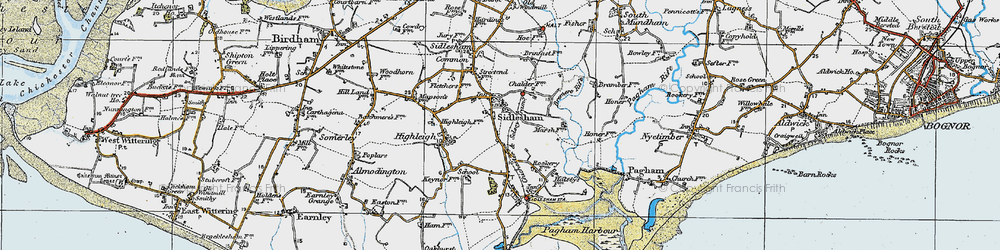Old map of Sidlesham in 1919