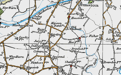 Old map of Sidlesham Common in 1919