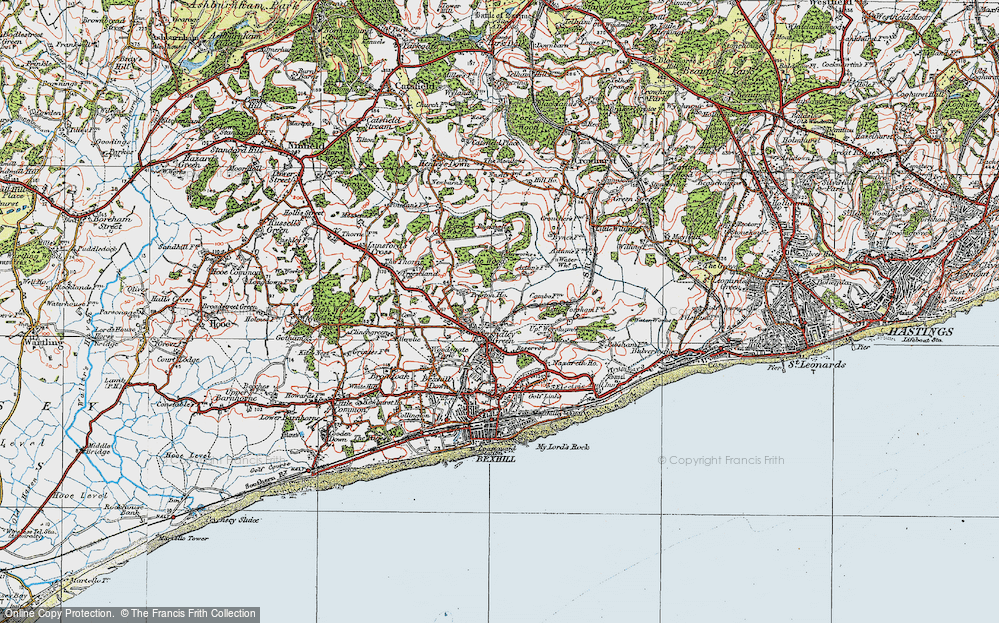 Old Map of Sidley, 1921 in 1921