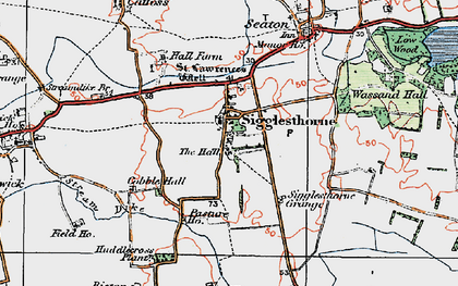 Old map of Sigglesthorne in 1924