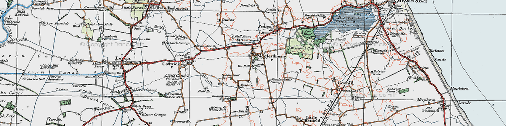 Old map of Sigglesthorne in 1924