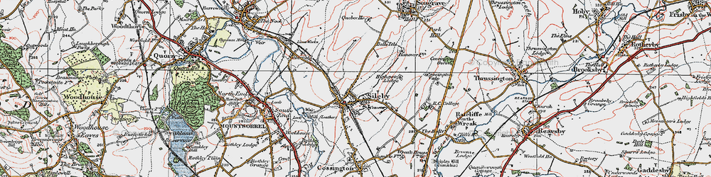 Old map of Sileby in 1921