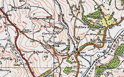 Old map of Afon Denys in 1923