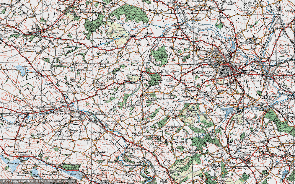 Old Map of Silkstone Common, 1924 in 1924