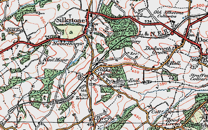 Old map of Silkstone Common in 1924