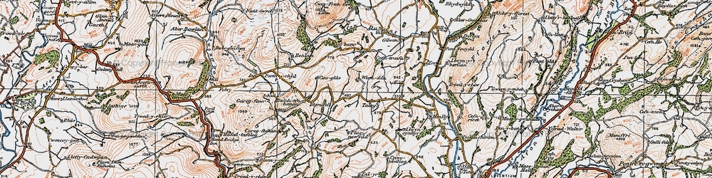 Old map of Afon Mynys in 1923