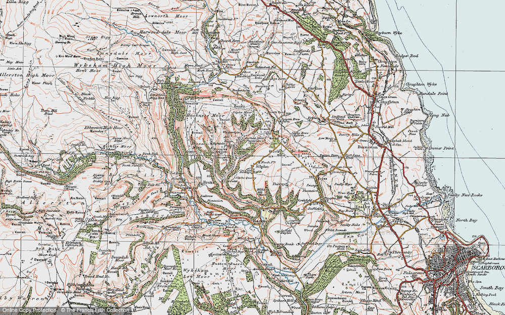 Old Map of Historic Map covering Broxa in 1925