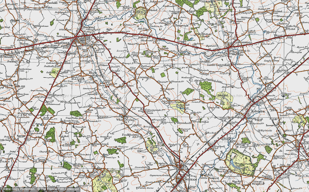 Old Map of Silver End, 1921 in 1921