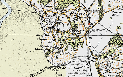 Old map of Lindeth Twr in 1925
