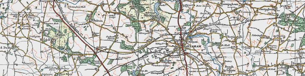 Old map of Woodgate Ho in 1922