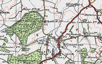 Old map of Silverstone in 1919