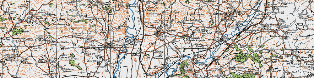 Old map of Silverton in 1919