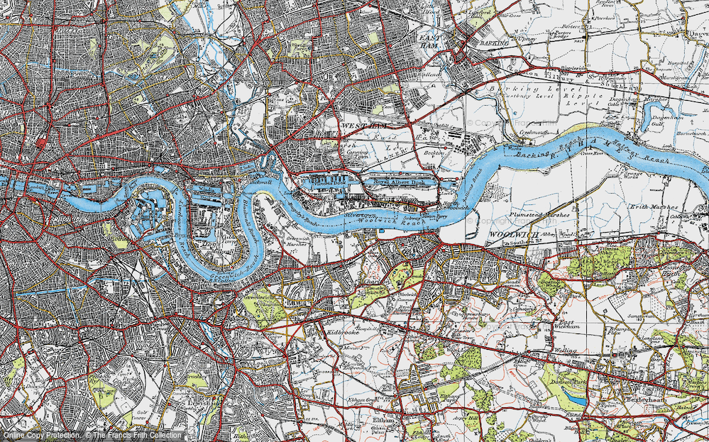 Old Map of Silvertown, 1920 in 1920