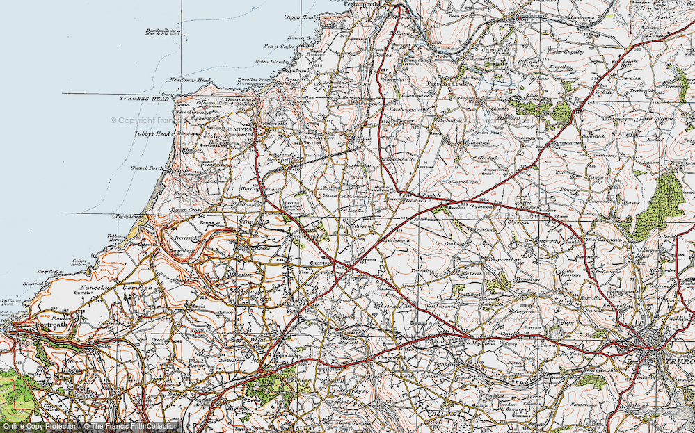 Old Map of Silverwell, 1919 in 1919