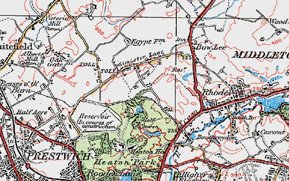 Old map of Simister in 1924
