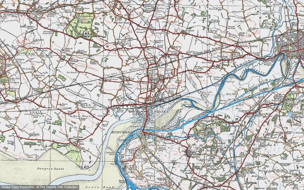 Old Map of Simm's Cross, 1923 in 1923